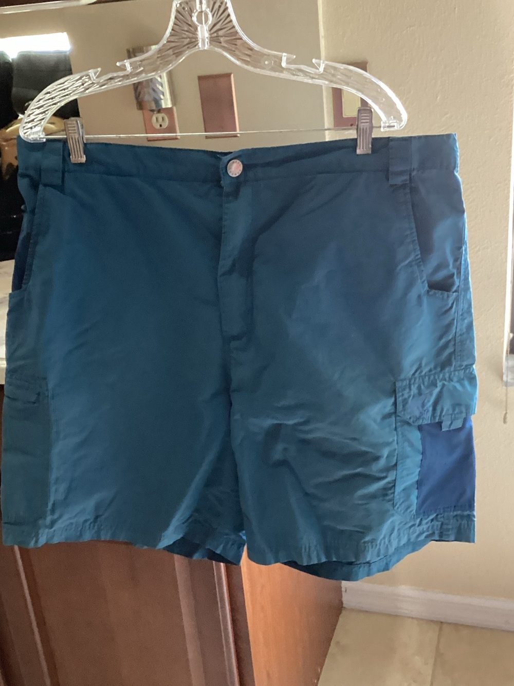 Reel Legends Teal Cargo Shorts with Navy Accent